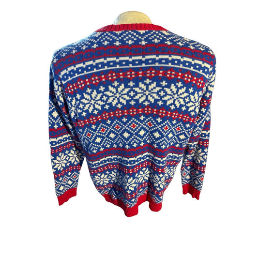 33 Degrees Christmas Sweater Men’s L Gnome Fair Isle Ugly Holiday Pullover 259