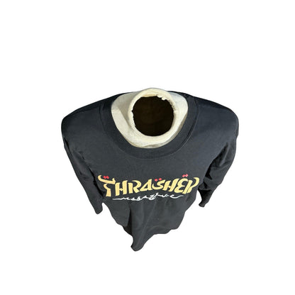 Thrasher Magazine Crewneck Sweatshirt Men’s L Black Gold Logo Skate Streetwear