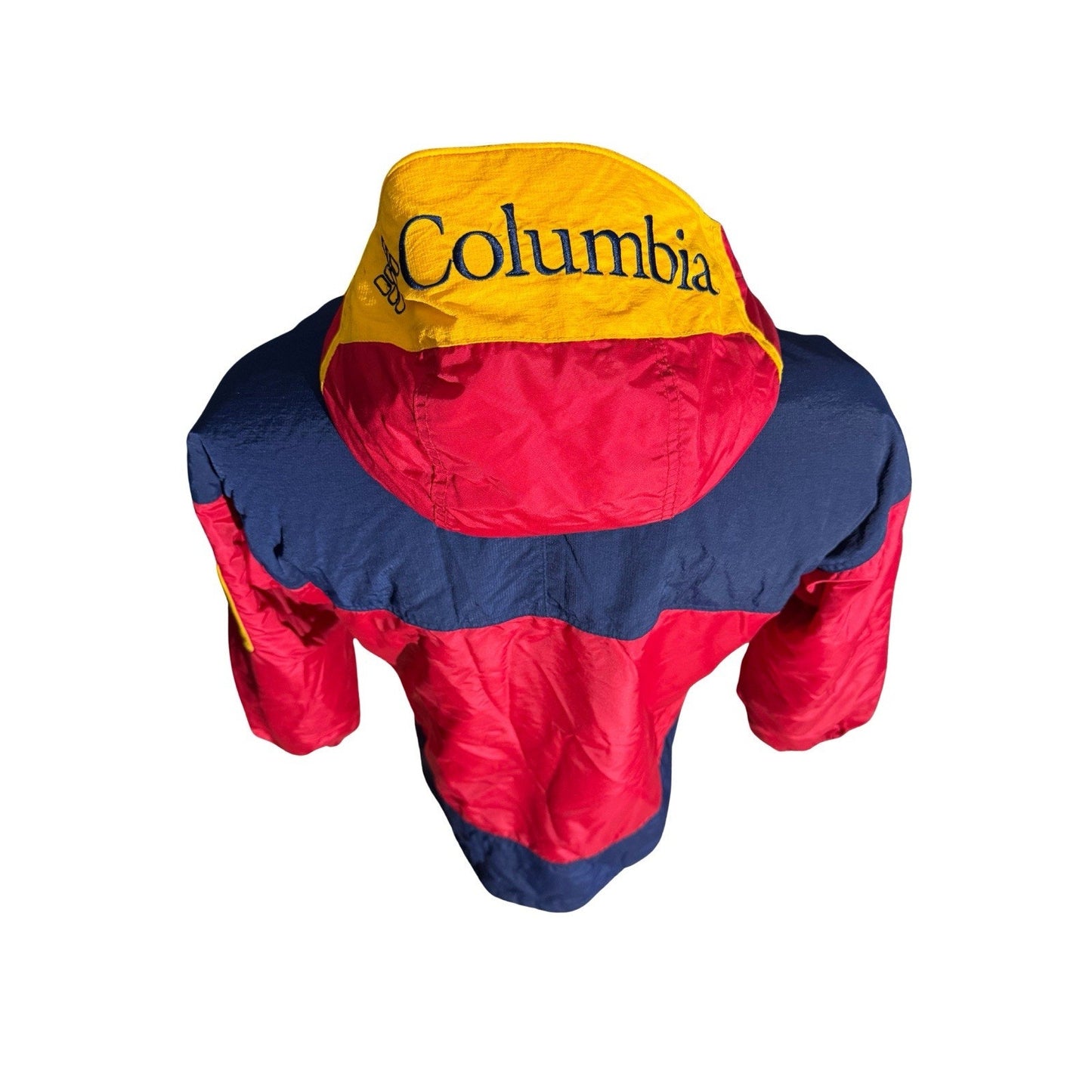 Vintage Columbia Sportswear 90s Bugaboo Jacket Red Navy Yellow Hooded Men’s S