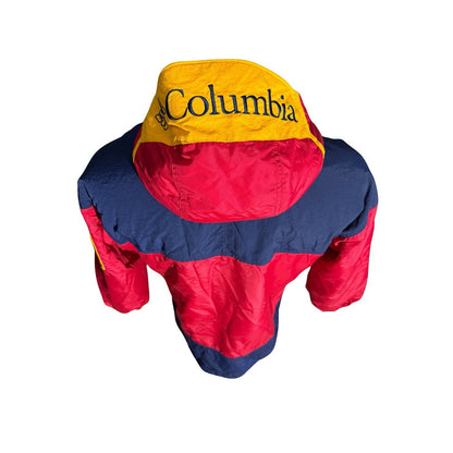 Vintage Columbia Sportswear 90s Bugaboo Jacket Red Navy Yellow Hooded Men’s S