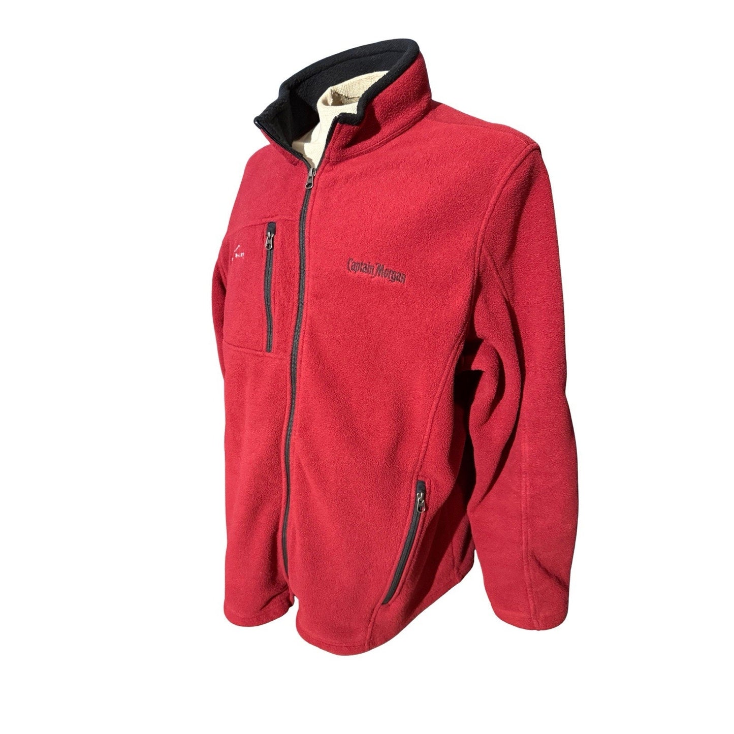 Eddie Bauer Captain Morgan Fleece Jacket 2XL Red Full Zip Promo Logo