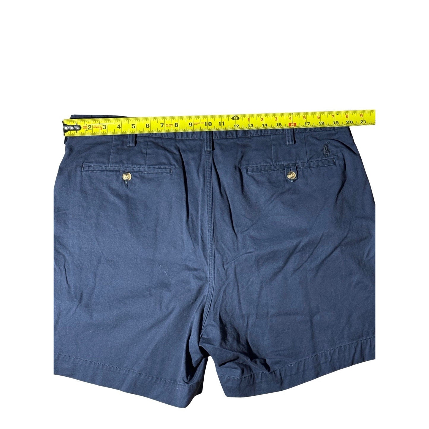 Polo Ralph Lauren Men’s Chino Shorts 38 Navy Blue Stretch Classic Fit Flat Front