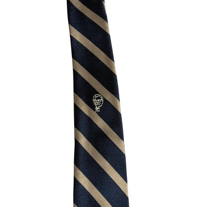 Vintage 1970s KFC Colonel Sanders Polyester Uniform Tie Made in USA Navy Striped