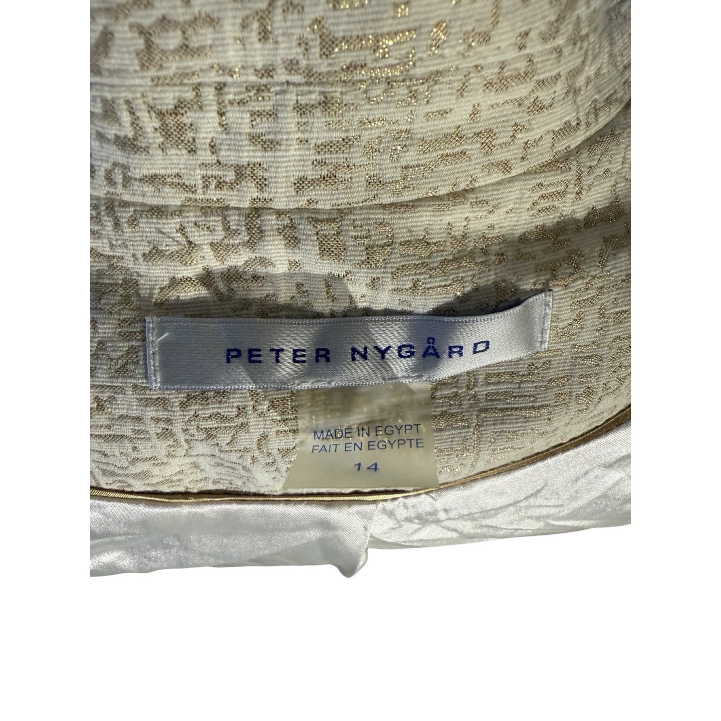 Peter Nygard Women’s Blazer Jacket Metallic Gold Jacquard Size 14 Vintage 289