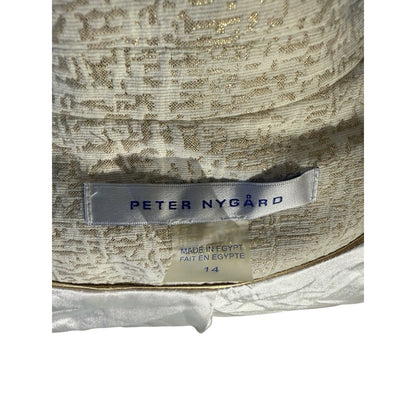 Peter Nygard Women’s Blazer Jacket Metallic Gold Jacquard Size 14 Vintage 289