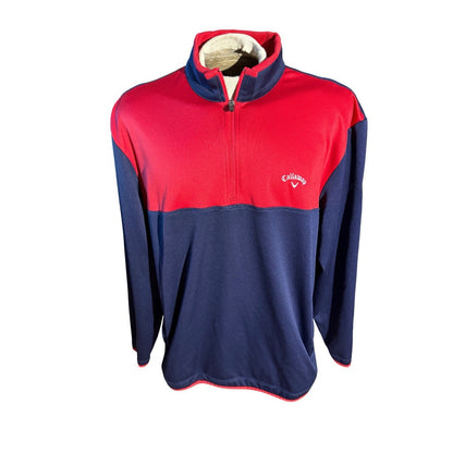 Callaway Golf USA Flag 1/4 Zip Pullover Red Navy Fleece Men’s XL