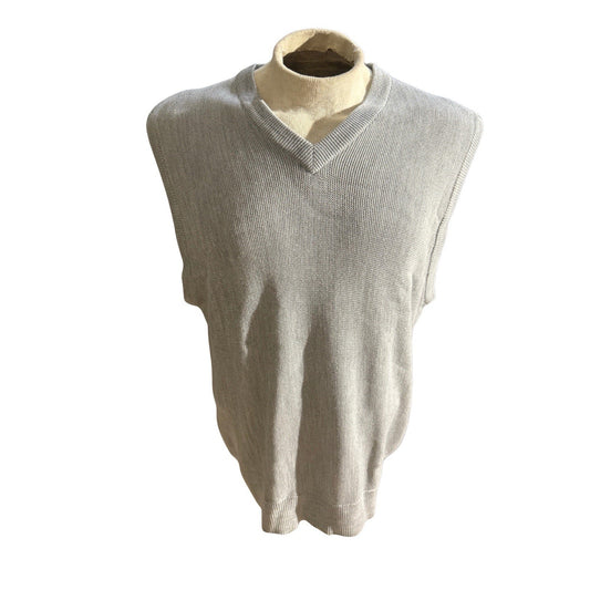 Dockers Vest Sweater Mens XL V-Neck Pullover Grey Acrylic Neutral Preppy