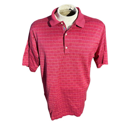 Bobby Jones Collection Men’s XL Made in Italy 100% Cotton Golf Polo Red Grid