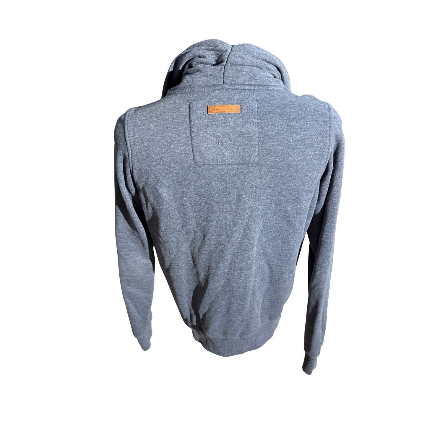Naketano “The Poet’s Choice” Hoodie Men’s M Gray Asymmetrical Zip High Collar