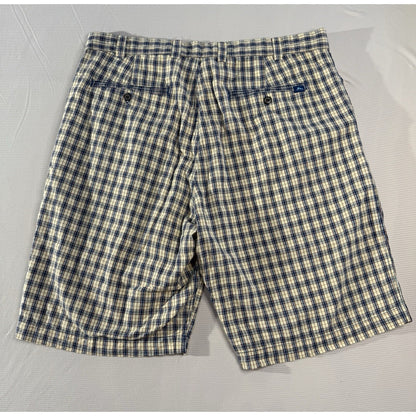 Tommy Bahama Relax 36 Blue Tan Plaid 100% Cotton Shorts Casual Island Wear