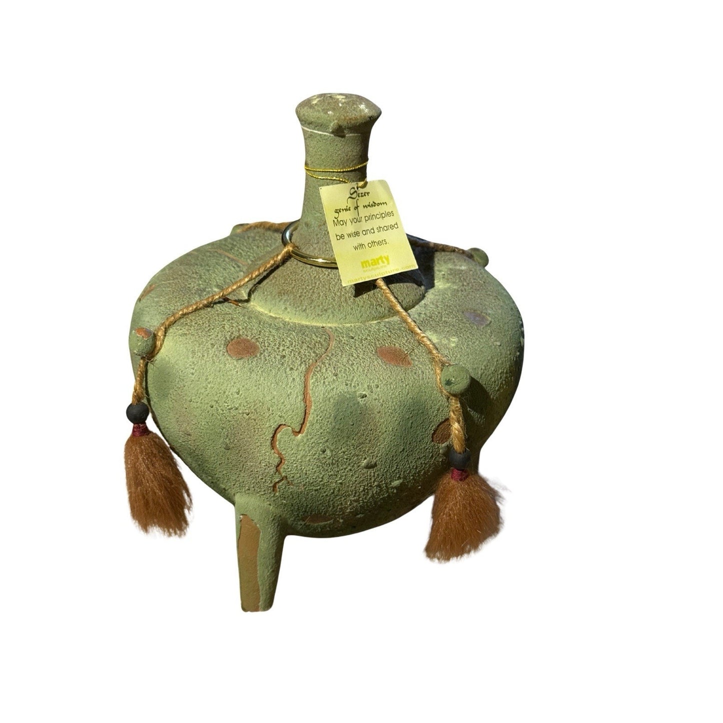 Marty Sculpture Sezer Genie of Wisdom Ceramic Lamp 2001 VT Pottery Signed RARE