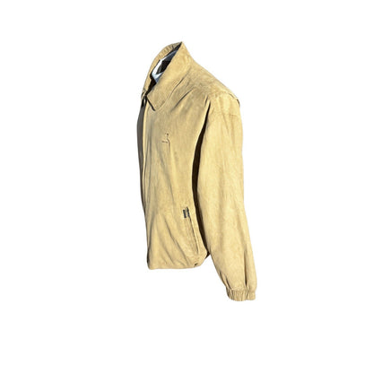 Weatherproof Suede Bomber Jacket XL Tan Absolut Vodka Promo Embroidered