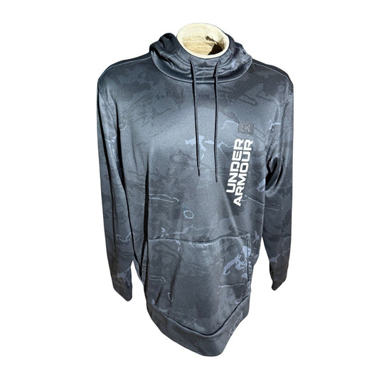 Under Armour Hoodie XXL Gray Camo Pullover Sweatshirt Logo Athletic Pre-Owned