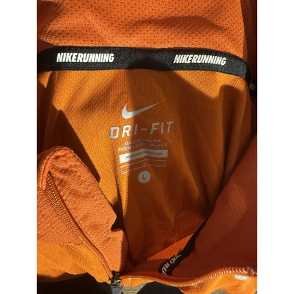 Nike Running Dri-FIT Half Zip Pullover Men’s L Orange Gray Long Sleeve Athletic