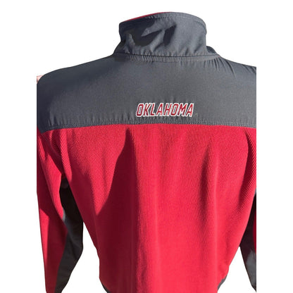 Oklahoma Sooners Colosseum Men’s L Full Zip Fleece Jacket Red Gray OU Logo
