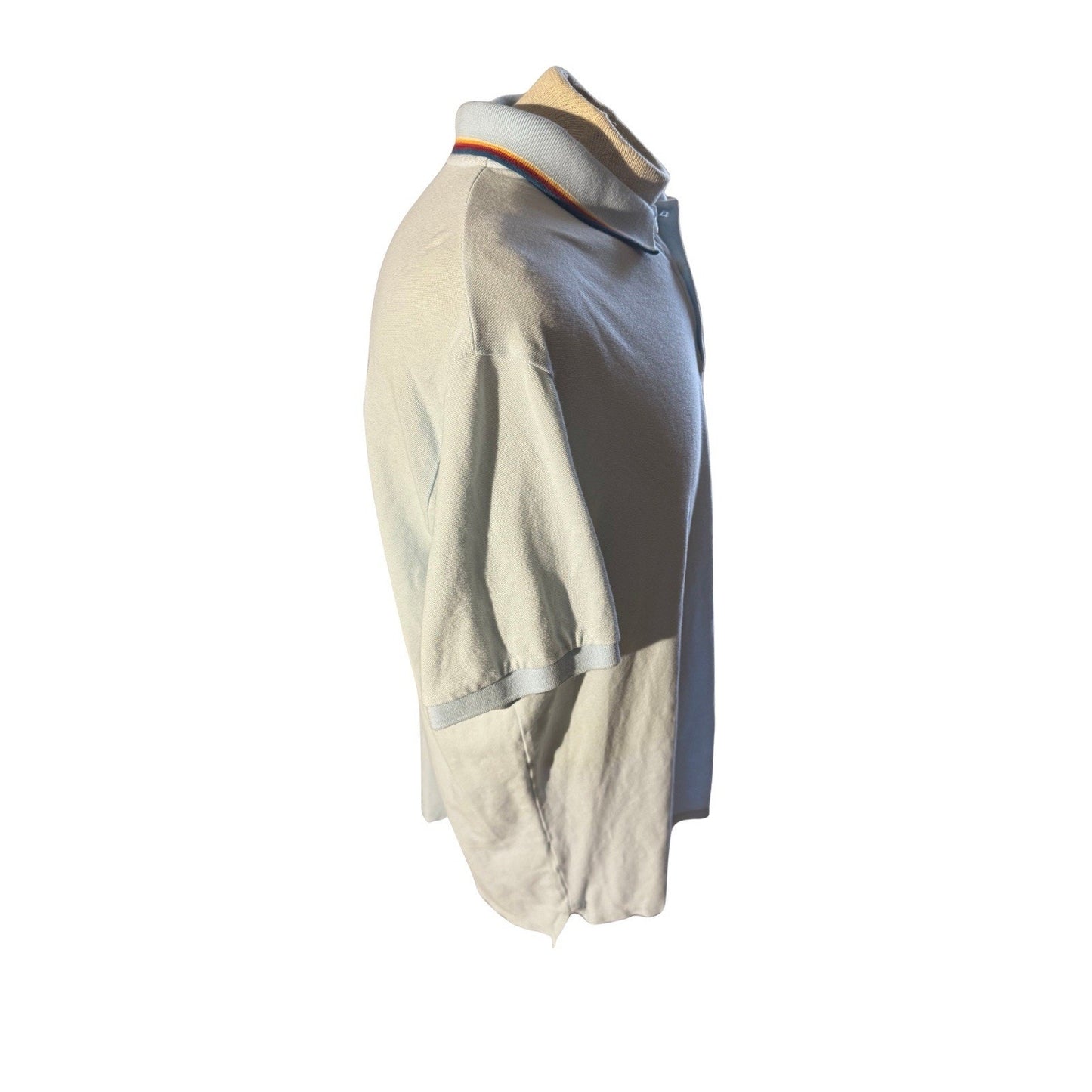 Original Penguin Polo Shirt XXL Light Blue Rainbow Collar Cotton Logo Penguin