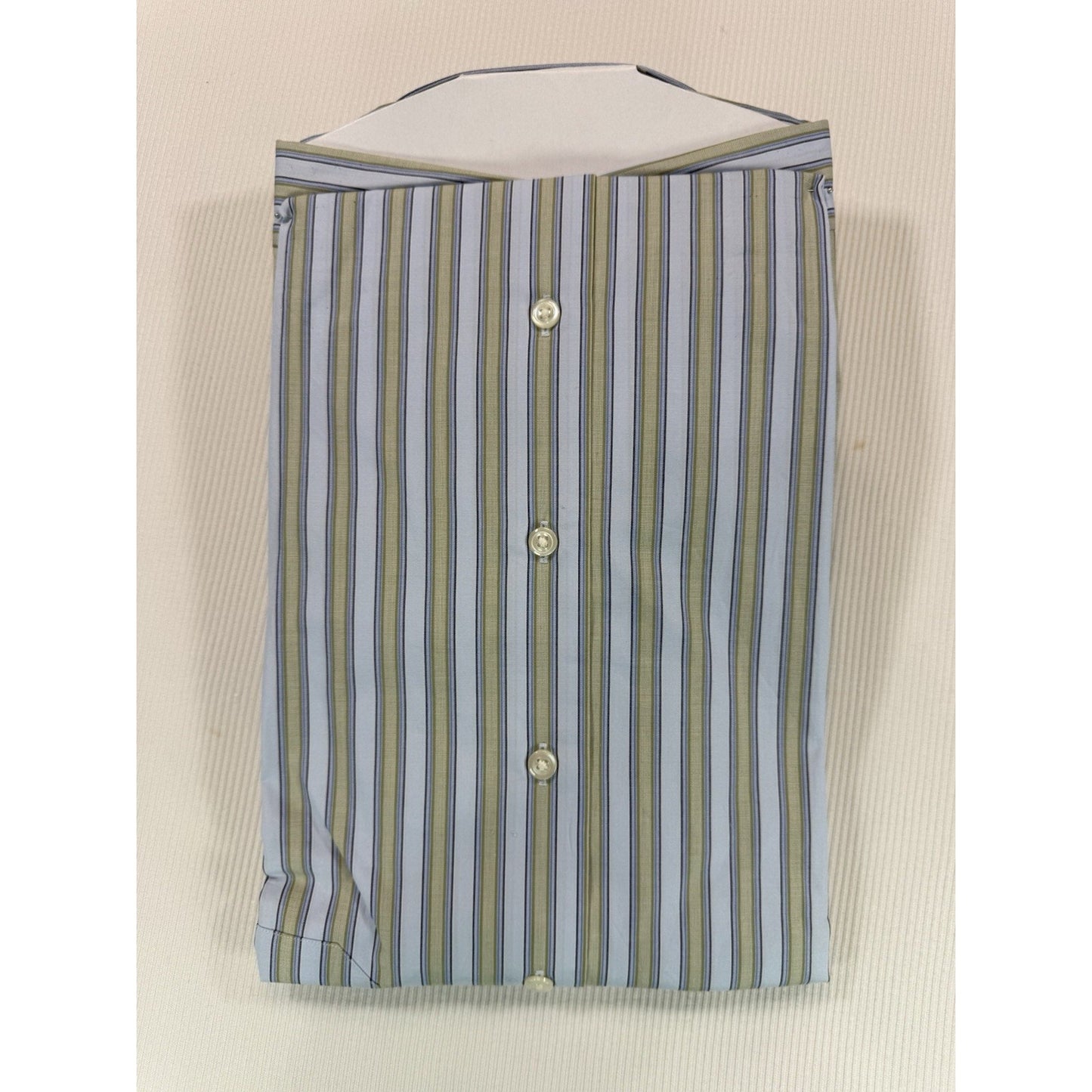 Robert Talbott Dress Shirt Blue Green Stripe 17 34 NWT Cotton