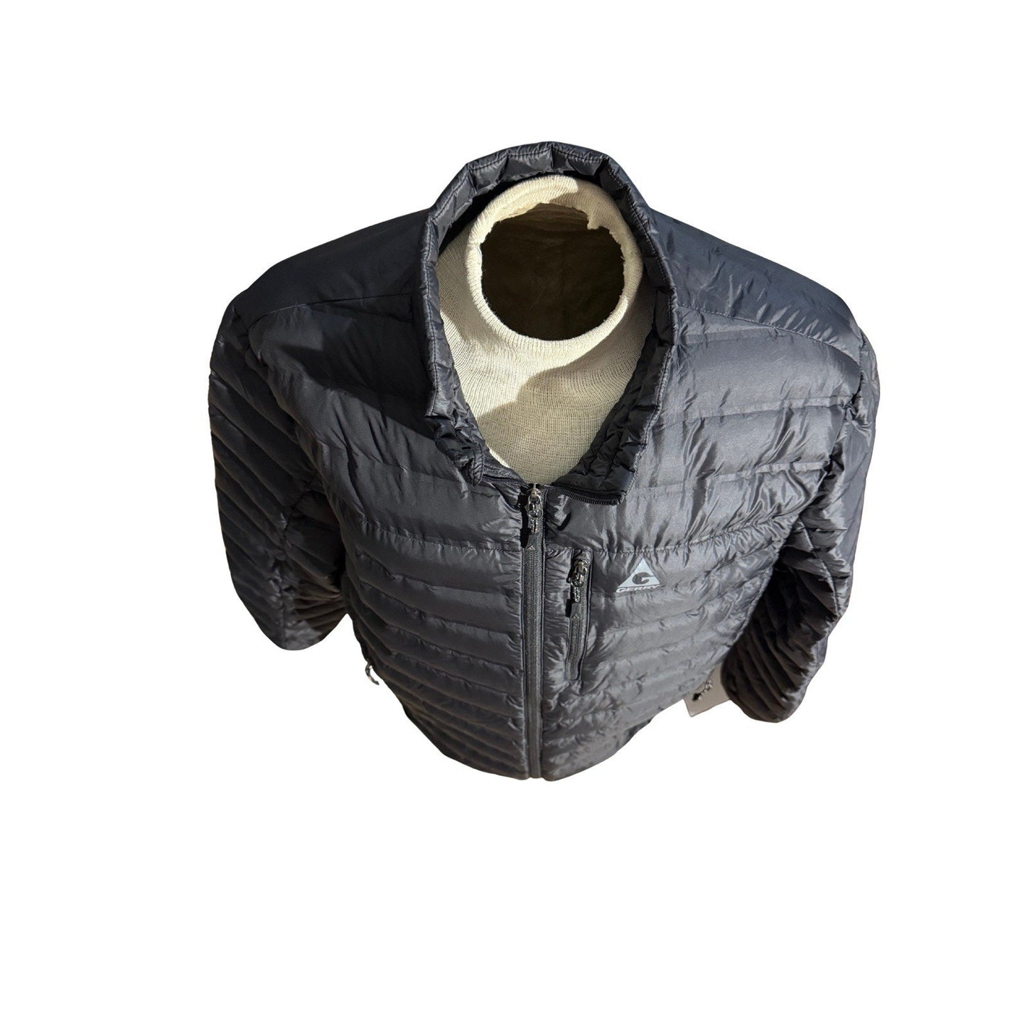 Gerry Men’s XXL Down Puffer Jacket Gray Lightweight Packable 90/10 Down Fill