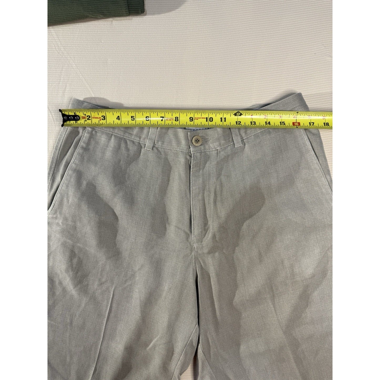 Tommy Bahama 33 Gray Silk Cotton Blend Flat Front Shorts Casual Resort Wear