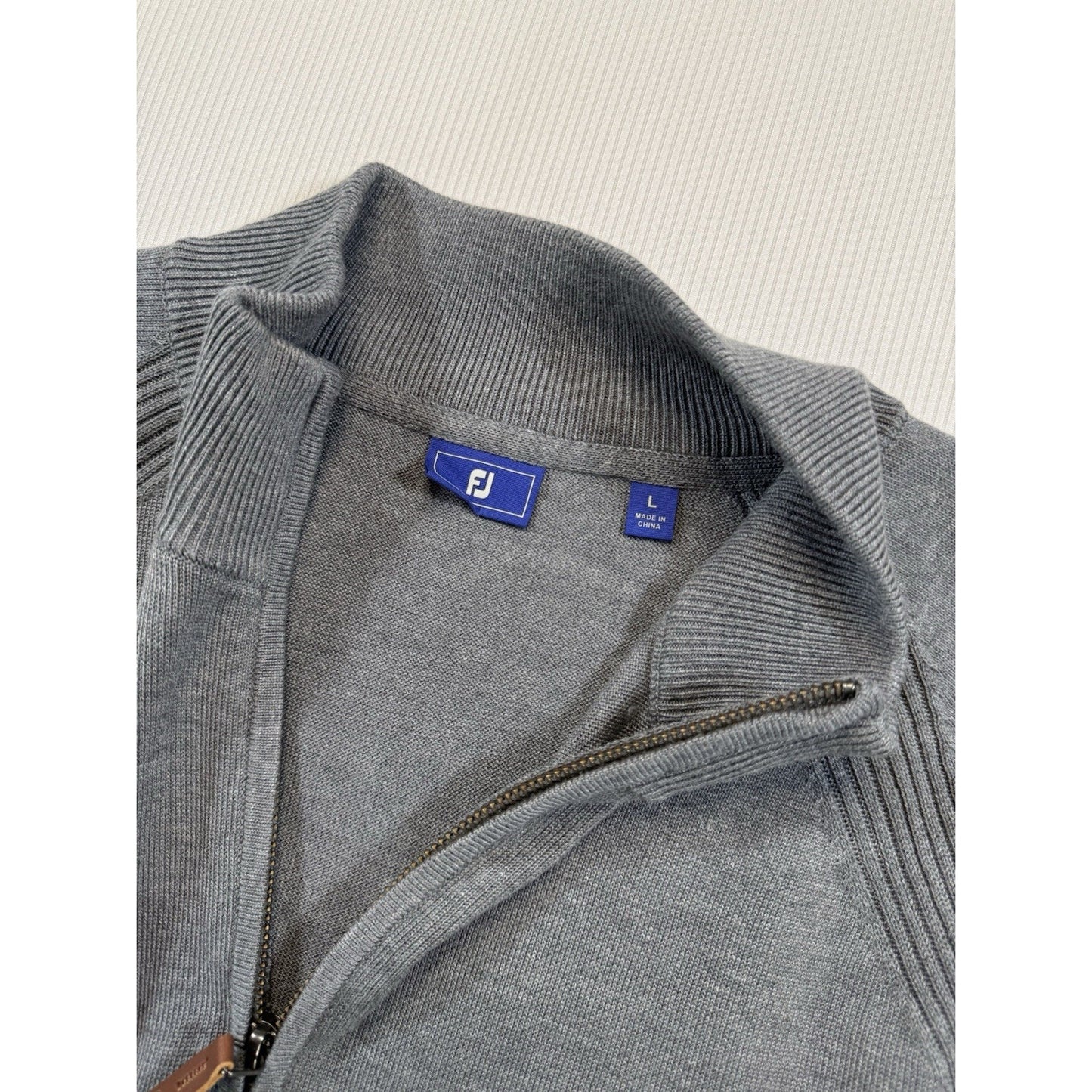 FootJoy Gray 1/4 Zip Knit Sweater GP1 Automotive Logo Men’s Large