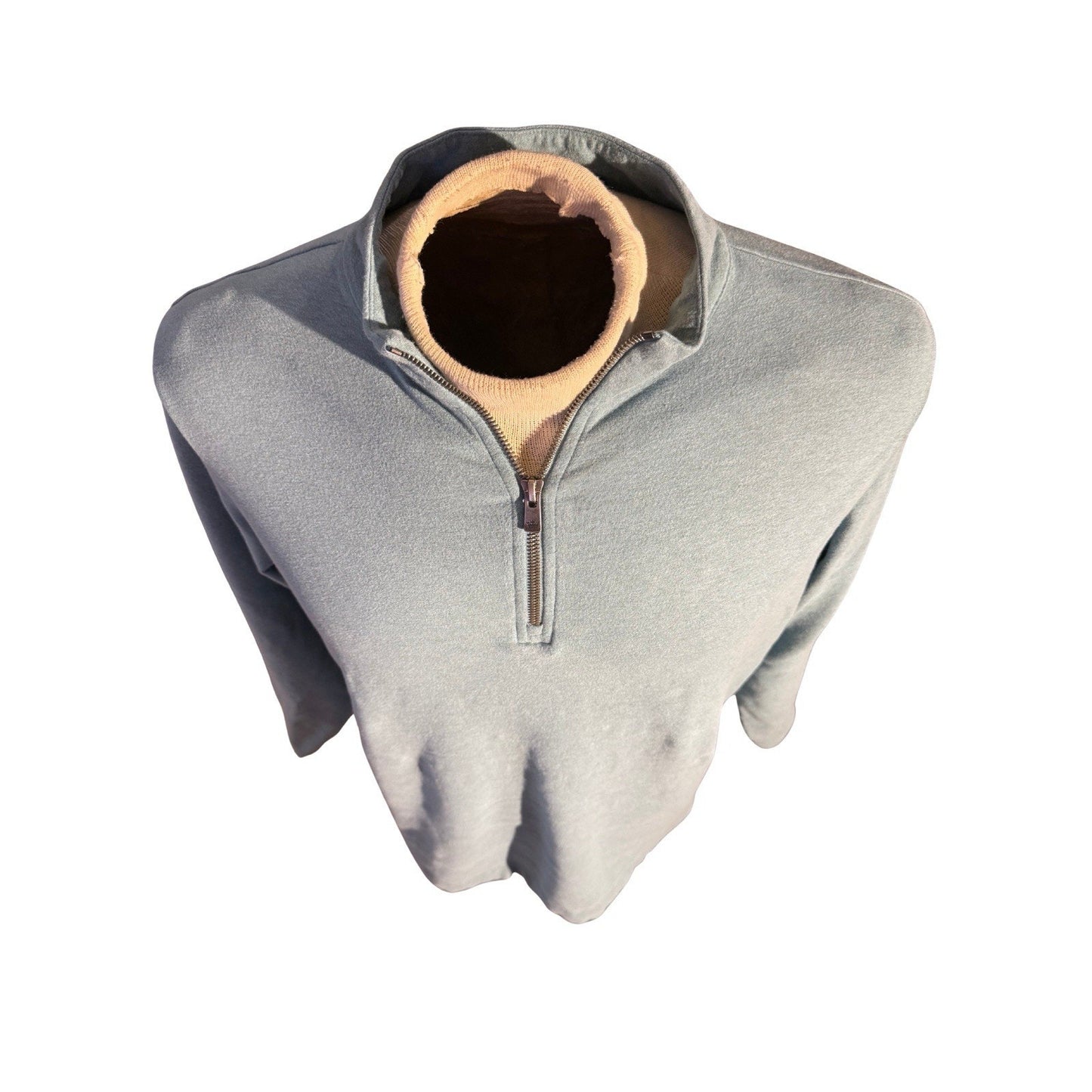 Peter Millar Women’s M Mountainside 1/4 Zip Pullover Blue Baby Alpaca Pima