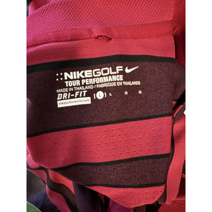 Nike Golf Dri-Fit Tour Performance Polo Shirt Striped Pink Black Men’s