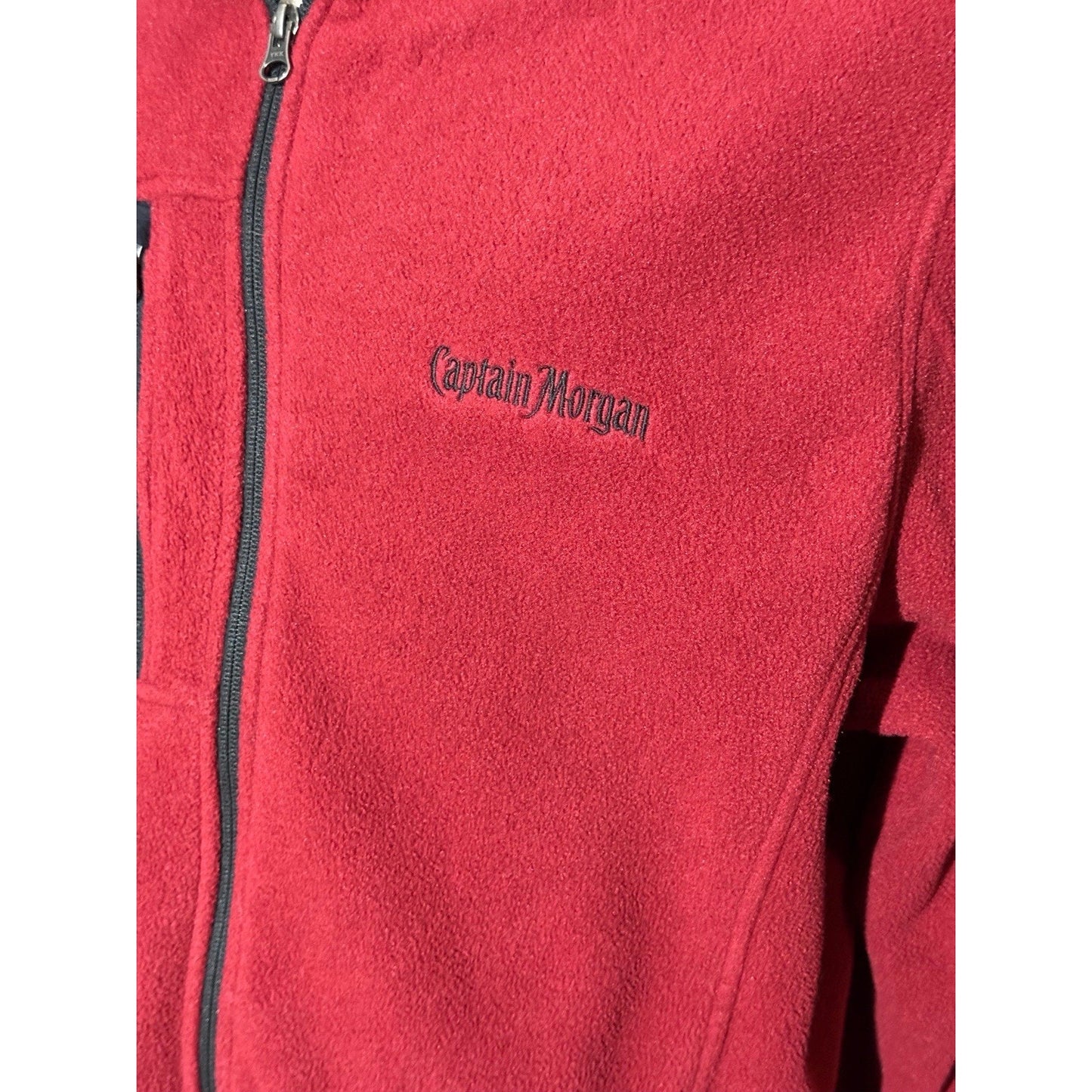 Eddie Bauer Captain Morgan Fleece Jacket 2XL Red Full Zip Promo Logo