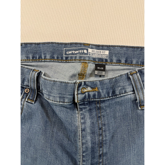 Carhartt Men’s Relaxed Fit Jeans 38x36 Blue Denim Workwear Made in Mexico