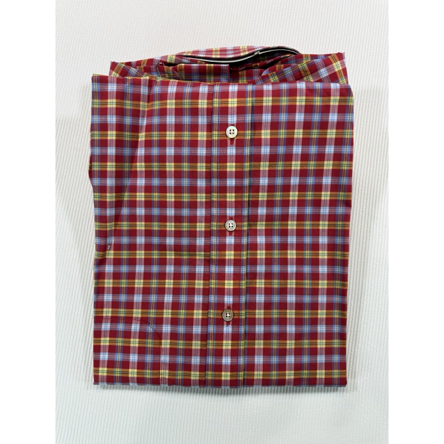 Vintage Gitman Bros Madras Plaid Button Down Shirt XL Made in USA NWT