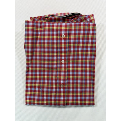 Vintage Gitman Bros Madras Plaid Button Down Shirt XL Made in USA NWT