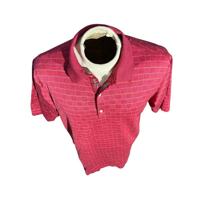 Bobby Jones Collection Men’s XL Made in Italy 100% Cotton Golf Polo Red Grid