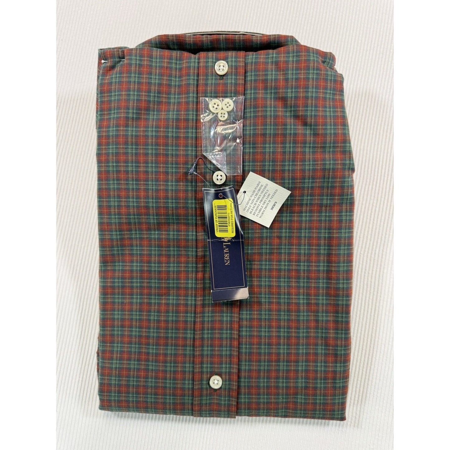 Ralph Lauren Classic Fit Button Down Shirt XL Tartan Plaid Cotton