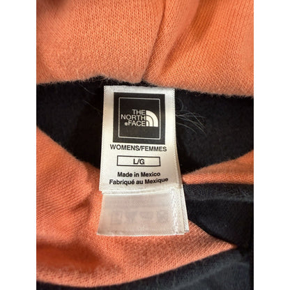 The North Face Women’s Large L Black Hoodie W/Orange Interior Letters In Colors