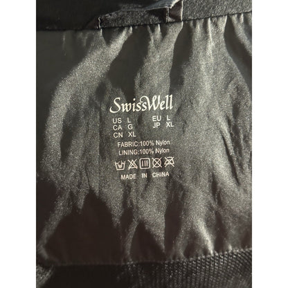 SwissWell Men’s Large Black Waterproof Windbreaker Hooded Rain Jacket