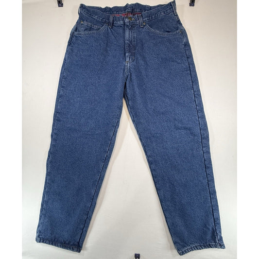 LL Bean Flannel Lined Jeans 36x30 Made in USA Vintage 90s Denim Winter Pants