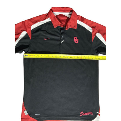 NikeFIT OU Sooners Polo Black Red White Coaches Shirt Men’s L