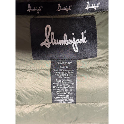 Slumberjack Down Puffer Jacket Men’s XL Green Packable 90/10 Down Feather Outdoo