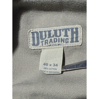Duluth Trading Co 40x34 Gray Cotton Work Pants Heavy Duty Canvas Utility