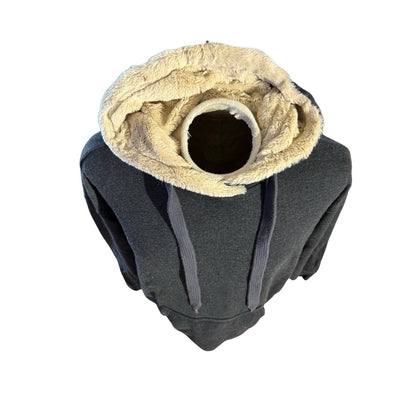 Aerie Women’s Medium Hoodie Black Pullover Sweatshirt Sherpa Faux Fur Lined