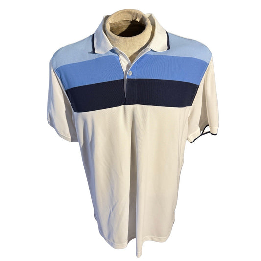 Club Room Performance Polo Shirt Men’s XL Blue Navy White Colorblock NWT