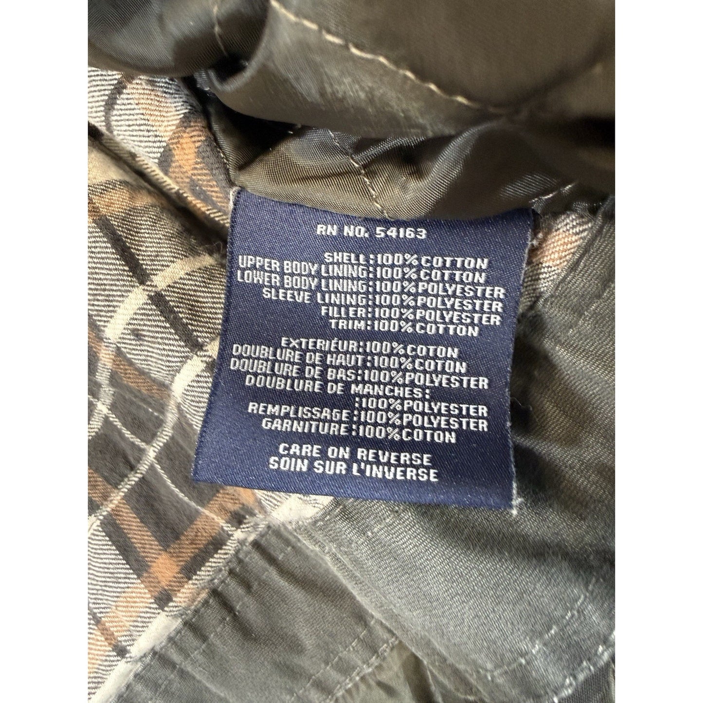 Tommy Hilfiger Jacket Mens XL Gray Corduroy Collar Plaid Lined Barn Field Coat