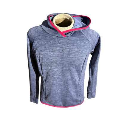Columbia Women’s Pullover Hoodie Gray Pink Trim Active Fleece Large