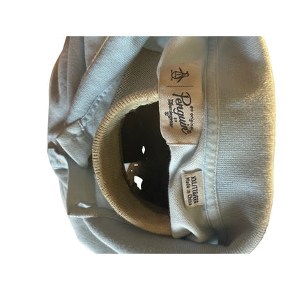 Original Penguin Polo Shirt XXL Light Blue Rainbow Collar Cotton Logo Penguin