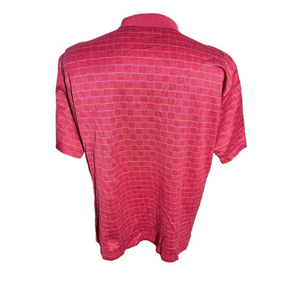 Bobby Jones Collection Men’s XL Made in Italy 100% Cotton Golf Polo Red Grid