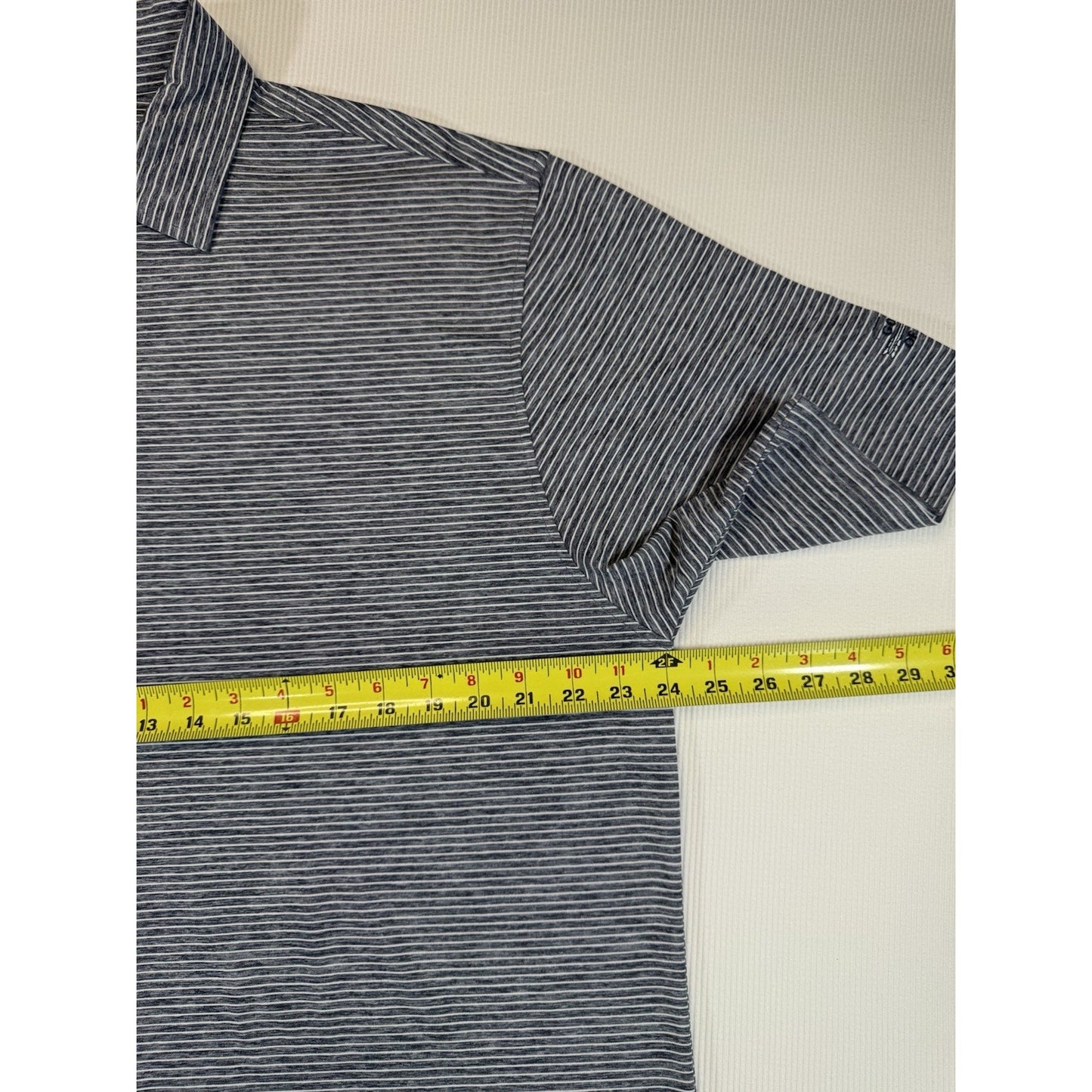 FootJoy FJ Golf Polo Shirt Mens Large Gray Stripe Golf Club of Edmond