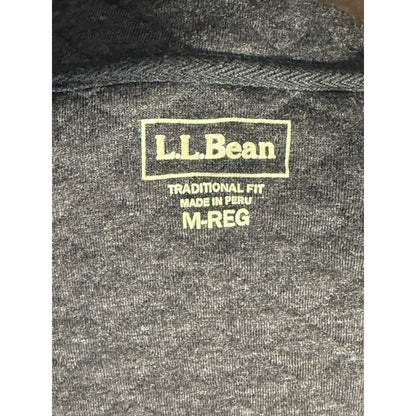 L.L.Bean Men’s Quilted Full Zip Jacket Gray Medium Traditional Fit Made in Peru