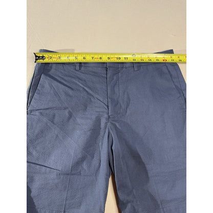 J.Crew Destination 33 Navy Stretch Shorts Cotton Blend Seersucker Casual