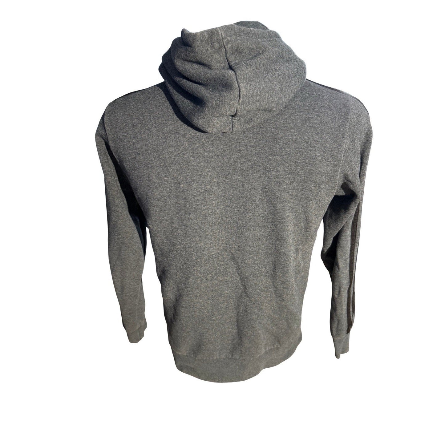 Adidas Gray Hoodie Pullover 3-Stripes Kangaroo Pocket Sweatshirt Men’s Medium