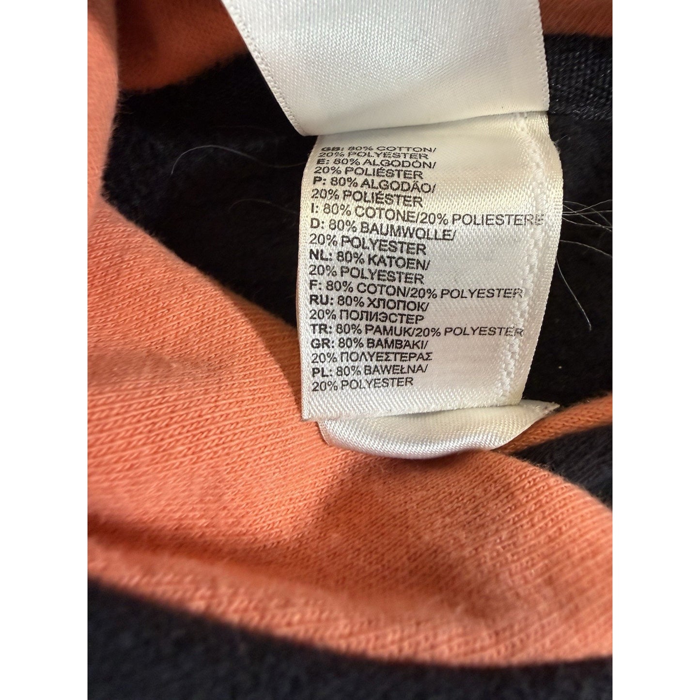 The North Face Women’s Large L Black Hoodie W/Orange Interior Letters In Colors
