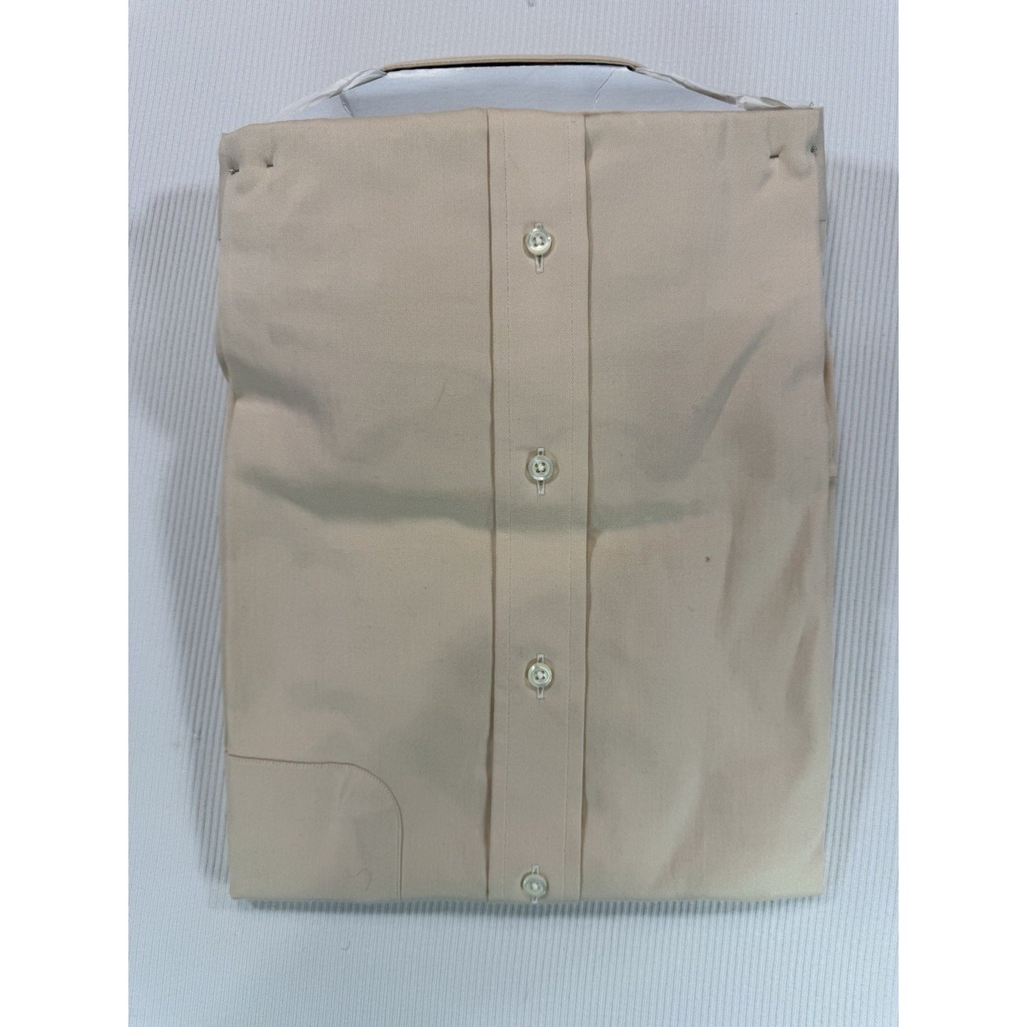 Kenneth Gordon Alltons Dress Shirt 16.5 34 USA Tan Beige Cotton